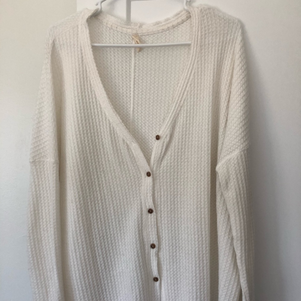Wishlist button cardigan sweater thermal
